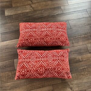 Red Geometric Pattern Throw Pillows